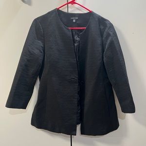 Black striped textured blazer